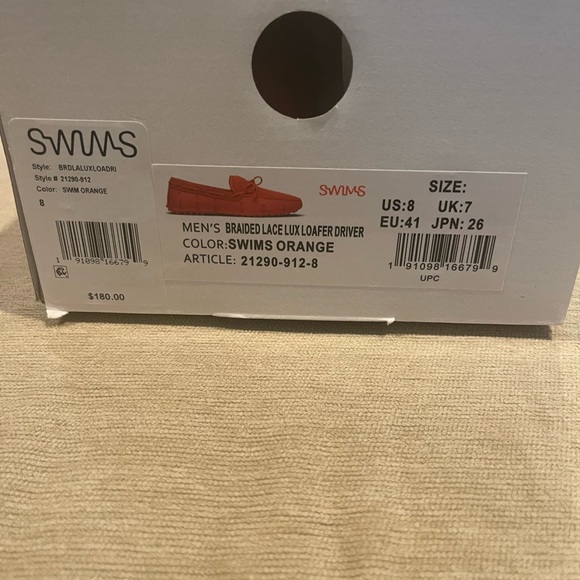 Swims Braided Lace Driving Loafer Orange Size 8 - Picture 6 of 6